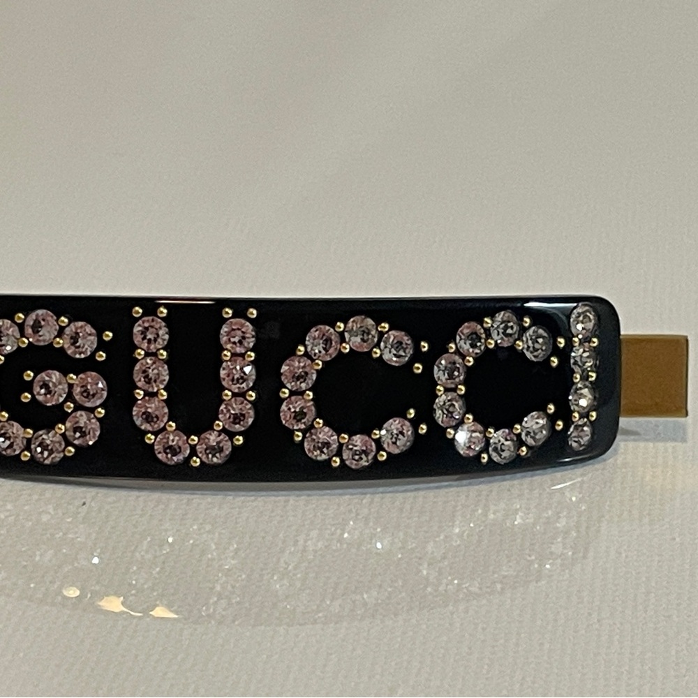 GUCCI Logo Crystal Hair Clip! Brand New! 100% Authentic! - Picture 10 of 14